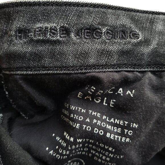 American Eagle Hi Rise Jegging Dream Stretch Black Size 6 - Picture 7 of 16